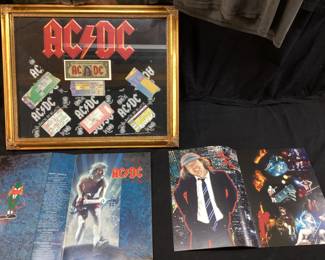 AC/DC CONCERT T SHIRTS, PROGRAMS, BLOW UP YOUR VIDEO, RAZORS EDGE