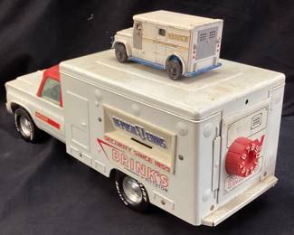 VTG. NYLINT BRINKS SAFE TOY TRUCK w BRINKS GLASSES