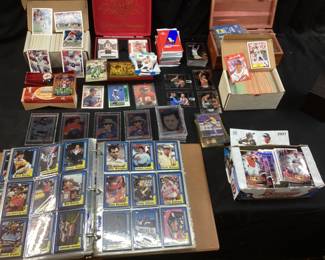 ASSORTED NASCAR, BASEBALL, BASKETBALL, UFC & FOOTBALL TRADING CARDS JIM RICE, BARRY BONDS, EMMITT SMITH, JOHN SMOLTZ