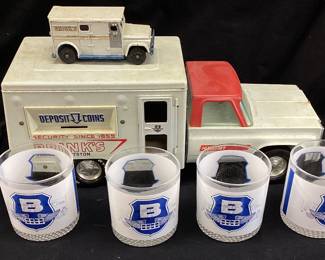 VTG. NYLINT BRINKS SAFE TOY TRUCK w BRINKS GLASSES