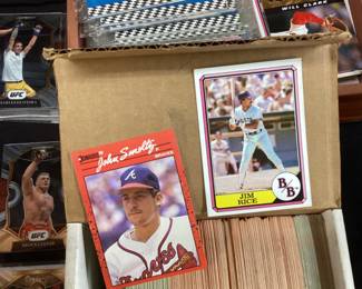 ASSORTED NASCAR, BASEBALL, BASKETBALL, UFC & FOOTBALL TRADING CARDS JIM RICE, BARRY BONDS, EMMITT SMITH, JOHN SMOLTZ