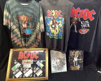 AC/DC CONCERT T SHIRTS, PROGRAMS, BLOW UP YOUR VIDEO, RAZORS EDGE