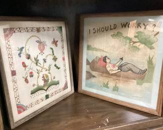  CHOICE OF TWO CABINETS, ARTWORK, CANNING JARS, HARDWARE, MINIATURES