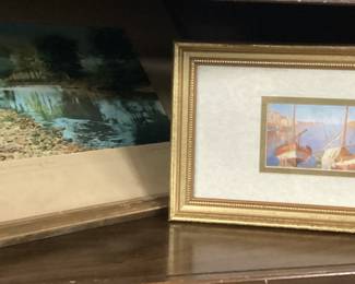  CHOICE OF TWO CABINETS, ARTWORK, CANNING JARS, HARDWARE, MINIATURES