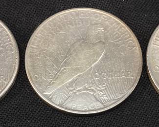 (3) 1923-P, 1923-D & 1923-S SILVER PEACE DOLLARS
