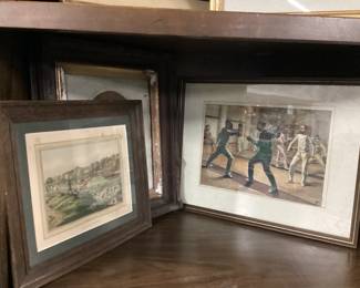  CHOICE OF TWO CABINETS, ARTWORK, CANNING JARS, HARDWARE, MINIATURES