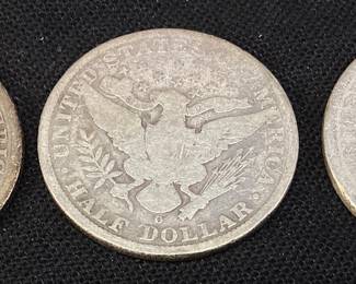 (3) 1900-p, 1900-s & 1900-O BARBER HALF DOLLARS
