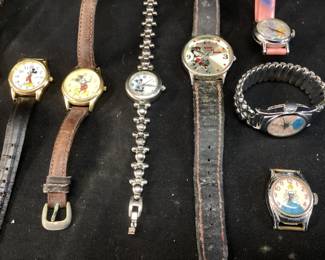 ASSORTED VTG. WATCHES, MICKEY MOUSE, BETTY BOOP & CINDERELLA