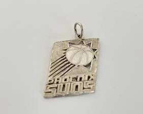 14K White Gold Phoenix Suns Basketball Pendant (1.9 Grams)