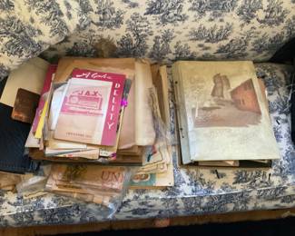 scrapbooks full of vintage paper goods, very very unique