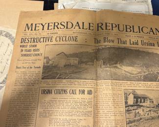 Antique Scrapbook – Historic Meyersdale Newspapers & 1856 Marriage Certificate