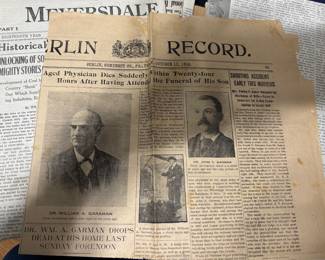 Antique Scrapbook – Historic Meyersdale Newspapers & 1856 Marriage Certificate