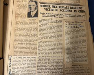Antique Scrapbook – Historic Meyersdale Newspapers & 1856 Marriage Certificate