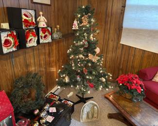 Lots of Christmas decor, ornaments and giftables. 