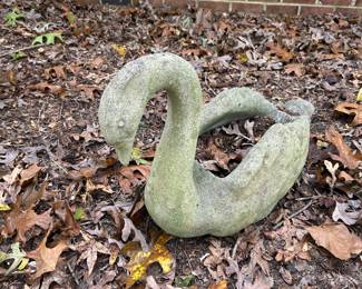a pair of swan planters.