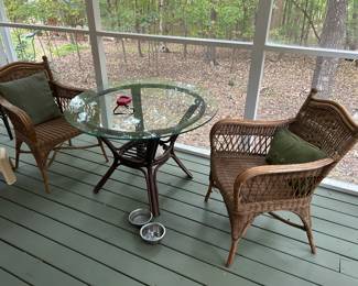 wicker porch furniture.