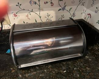 stainless steel bread box.