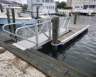 Aluminum dock ramp; wood floating dock