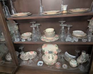 Desert road, Franciscan Ware vintage glassware china cabinet