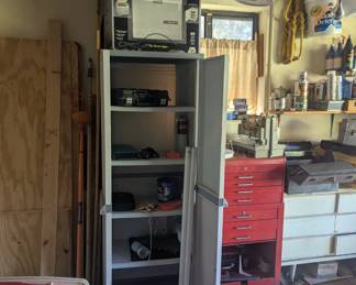 Tool chest storage, cabinets and full of stuff