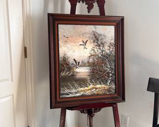 mahogany art easel, adjustable!