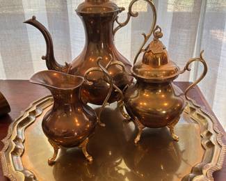 gold plate tea service set from India