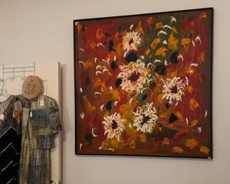 large floral framed art