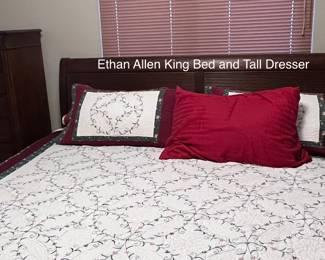 King bed and tall dresser. Ethan Allen in great condition