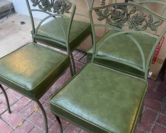 Vinyl and metal vintage chairs