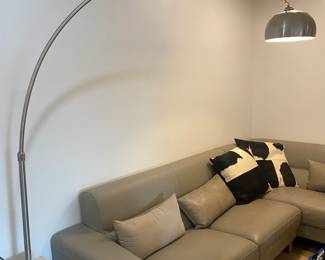 Marble and chrome floor lamp