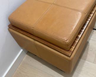 Leather wood storage ottoman’s