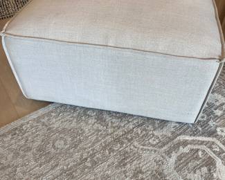 Cotton linen look ottoman