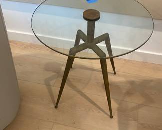 Metal and glass decorative side table