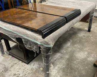 Beautiful vintage Asian dining table with matching China hutch and chairs