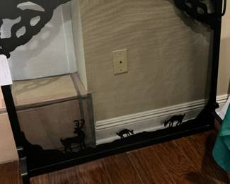 Silhouette of deer fireplace screen