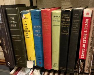 a collection of Bibles, fishing maps key to happiness, and the old West books
