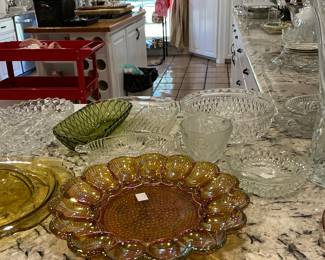 Carnival ware egg plate