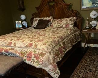 The bed is a Louis IV reproduction, the mattress set is a number five sleep mattress, air cooled with remote entire set less than three years old mint condition