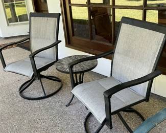 Three piece Patio Set each piece is very heavy and sturdy