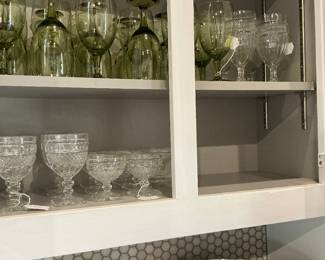 Beautiful green water glasses imperial goblets