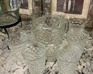 Instead of eight Indiana glass water goblets in pitcher