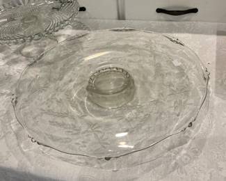 a beautiful large glass server