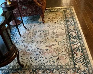 This is a hand woven rug made in Egypt