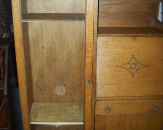 Vintage Curio Cabinet with Desk