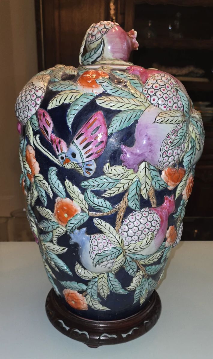 Vintage large Chinese pomegranate jar