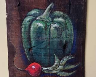 Barnwood slab art by Franciscan Monk Brother Mathew
