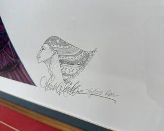 Charles Bibbs, “Lady in Red,” Limited Edition Remarque Lith,,ograph, Signed & Numbered 76/100, 40.25" w x 51.5" h, Framed