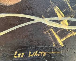 Lee White, Mixed Media Painting on Paper, Signed, 33" w x 42.5" h, Framed