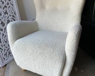 Kessler Wingback Faux Sherpa Accent Chair