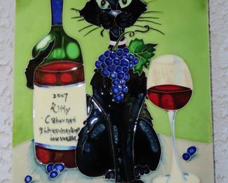 Porcelain tiled artwork.